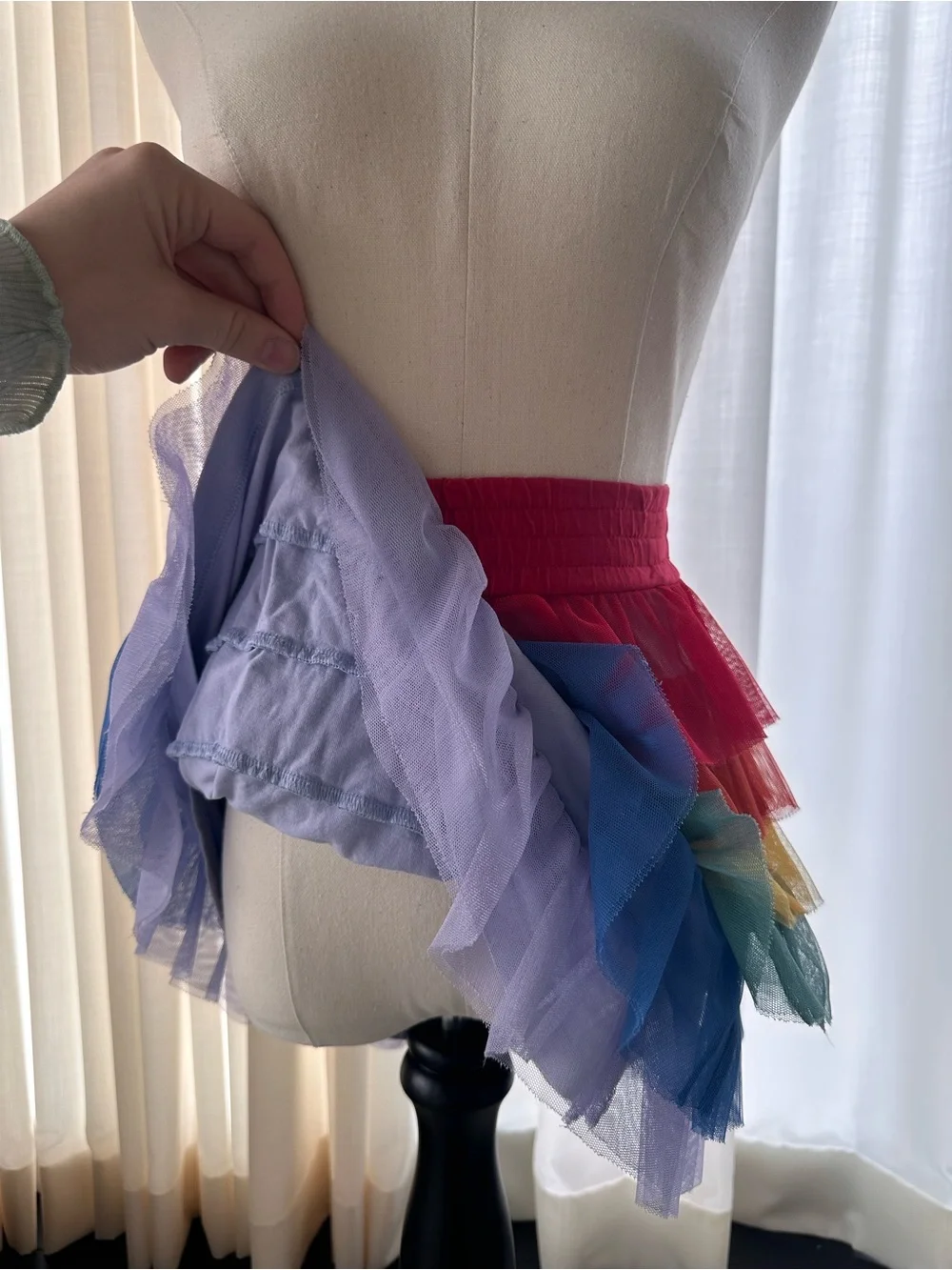 Tiered Rainbow Ruffle Skirt - Multicolor